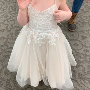 Two David’s Bridal flower girl dresses